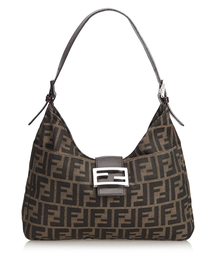 Fendi Zucca Canvas Shoulder Bag HL90302 Coffee